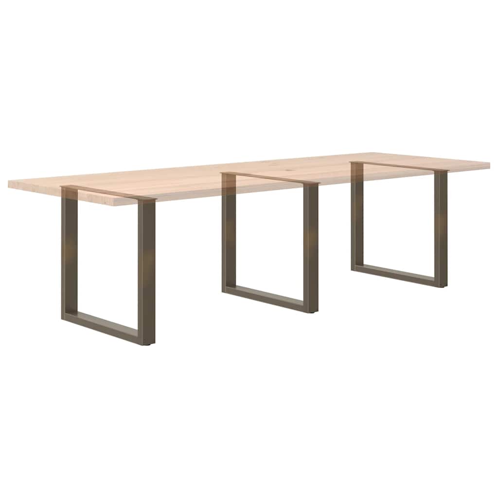 Spisebordben U-formet 3 stk naturstål 90 x (72-73) cm stål