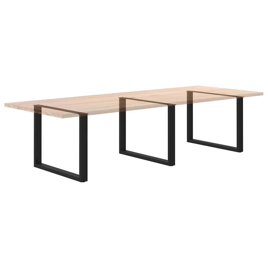 Spisebordben U-formet 3 Stk svart 100x(72-73) cm stål