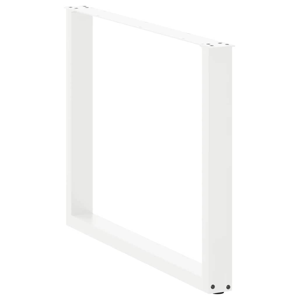 Spisebordben U-formet 3 Stk hvit 100x(72-73) cm stål