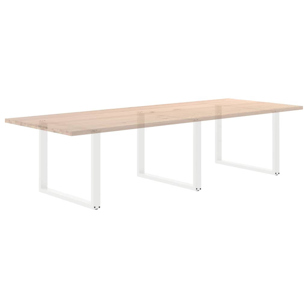 Spisebordben U-formet 3 Stk hvit 100x(72-73) cm stål