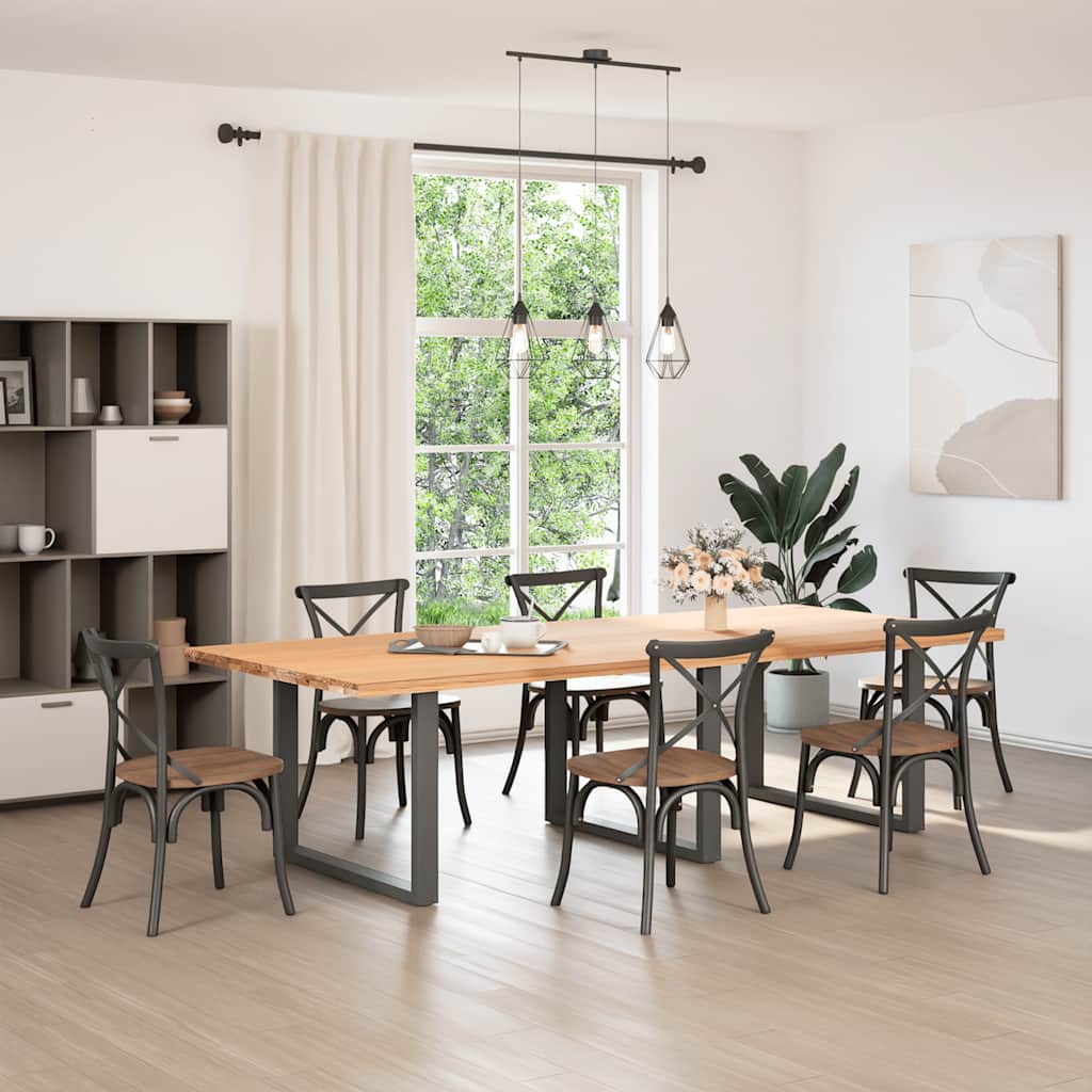 Spisebordben U-formet 3 Stk antrasitt 100x(72-73) cm stål