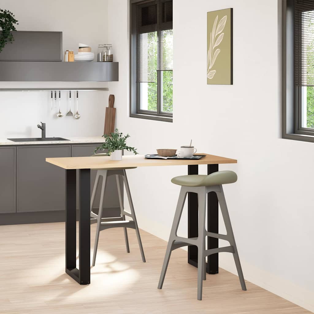 Barbordben U-formet 2 stk svart 40x(90-91) cm stål