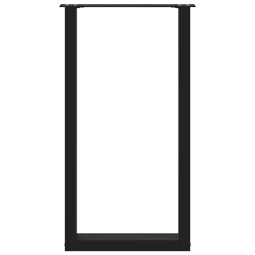 Barbordben U-formet 2 stk svart 40x(90-91) cm stål