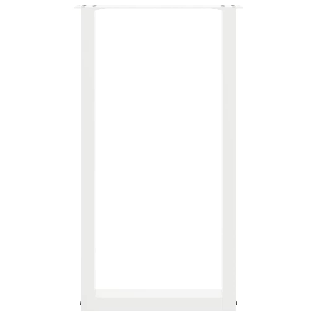 Barbordben U-formet 2 stk hvit 40x(90-91) cm stål
