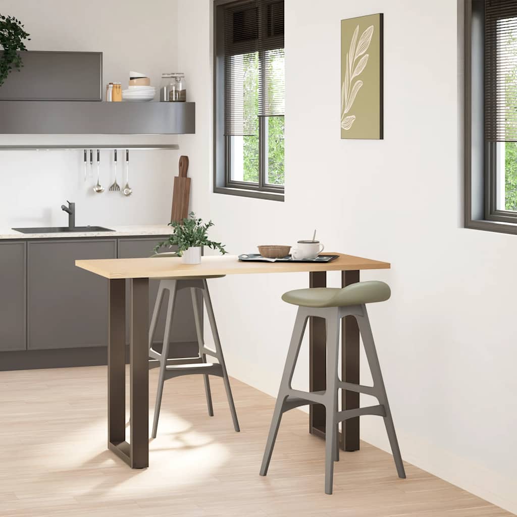 Barbordben U-formet 2 stk naturstål 40x(90-91) cm stål