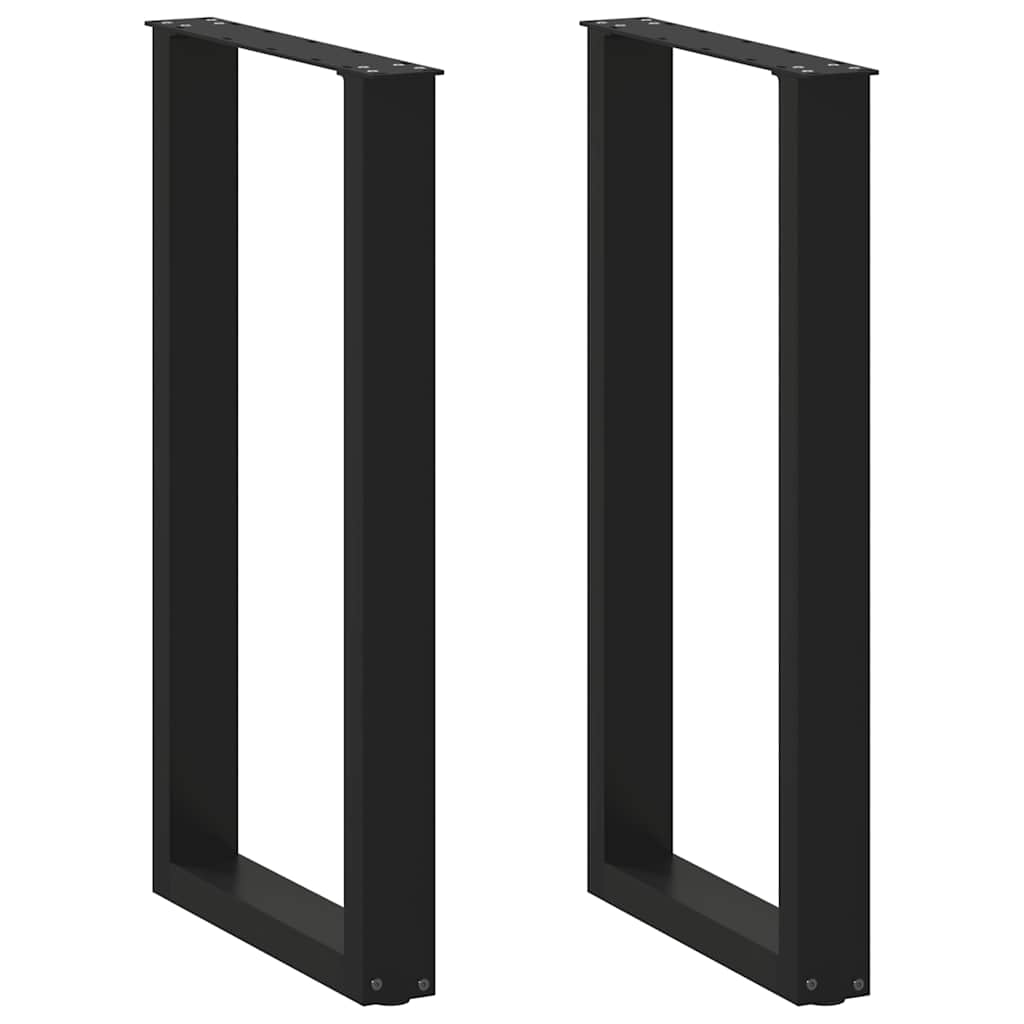 Barbordben U-formet 2 stk svart 50x(90-91) cm stål