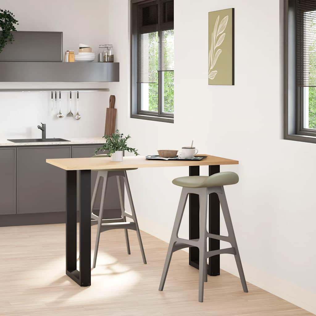 Barbordben U-formet 2 stk svart 50x(90-91) cm stål