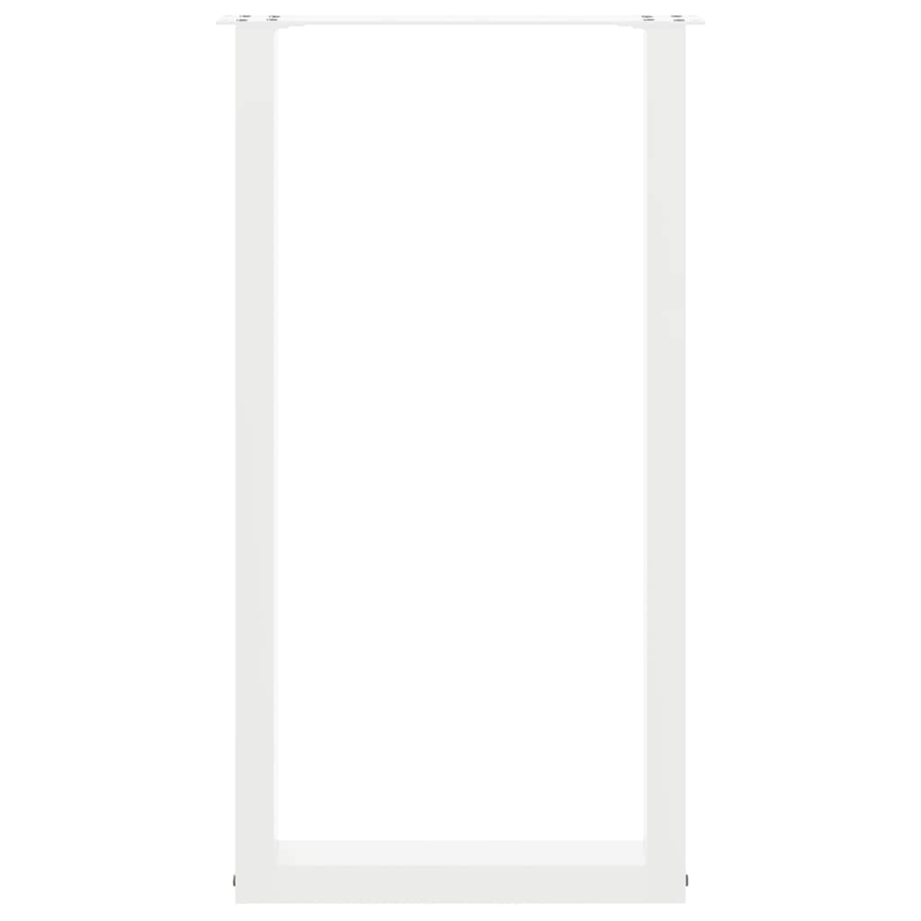 Barbordben U-formet 2 stk hvit 50x(90-91) cm stål