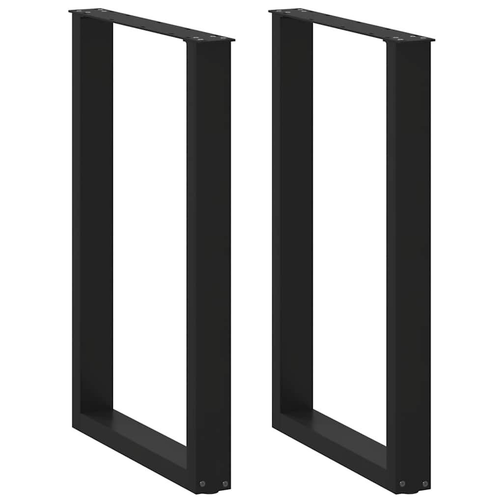 Barbordben U-formet 2 stk svart 60x(90-91) cm stål