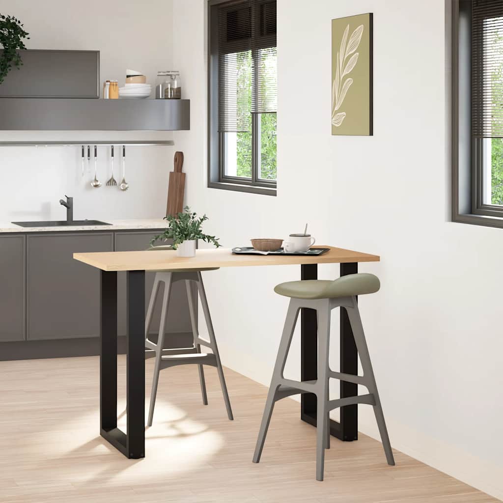 Barbordben U-formet 2 stk svart 60x(90-91) cm stål