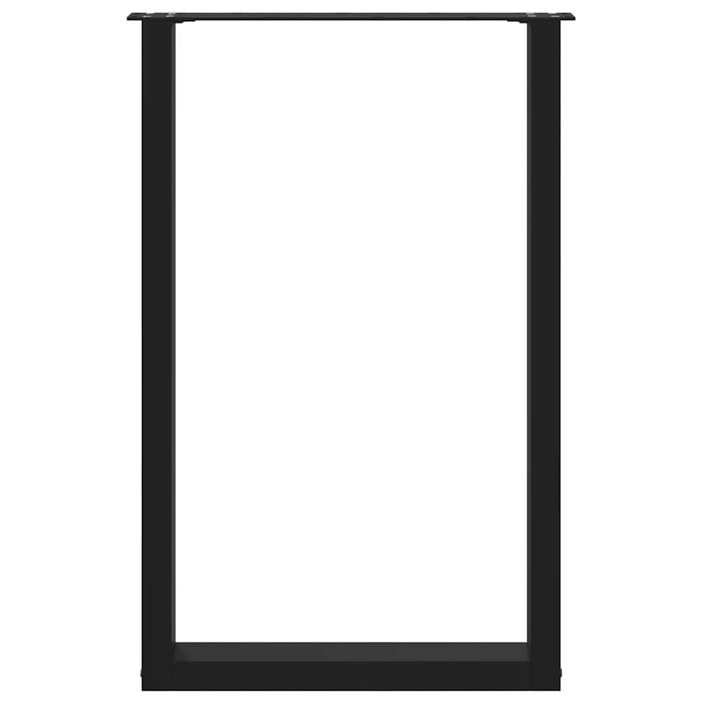 Barbordben U-formet 2 stk svart 60x(90-91) cm stål