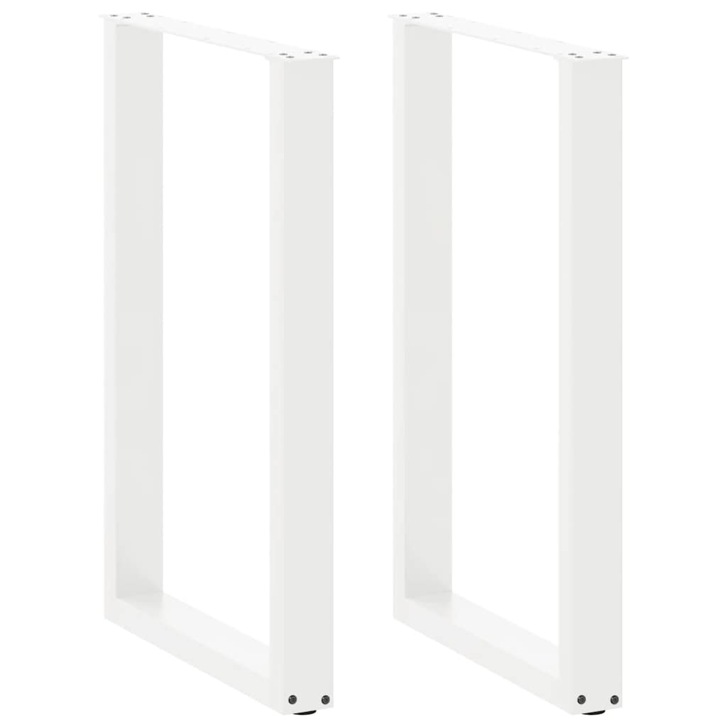 Barbordben U-formet 2 stk hvit 60x(90-91) cm stål