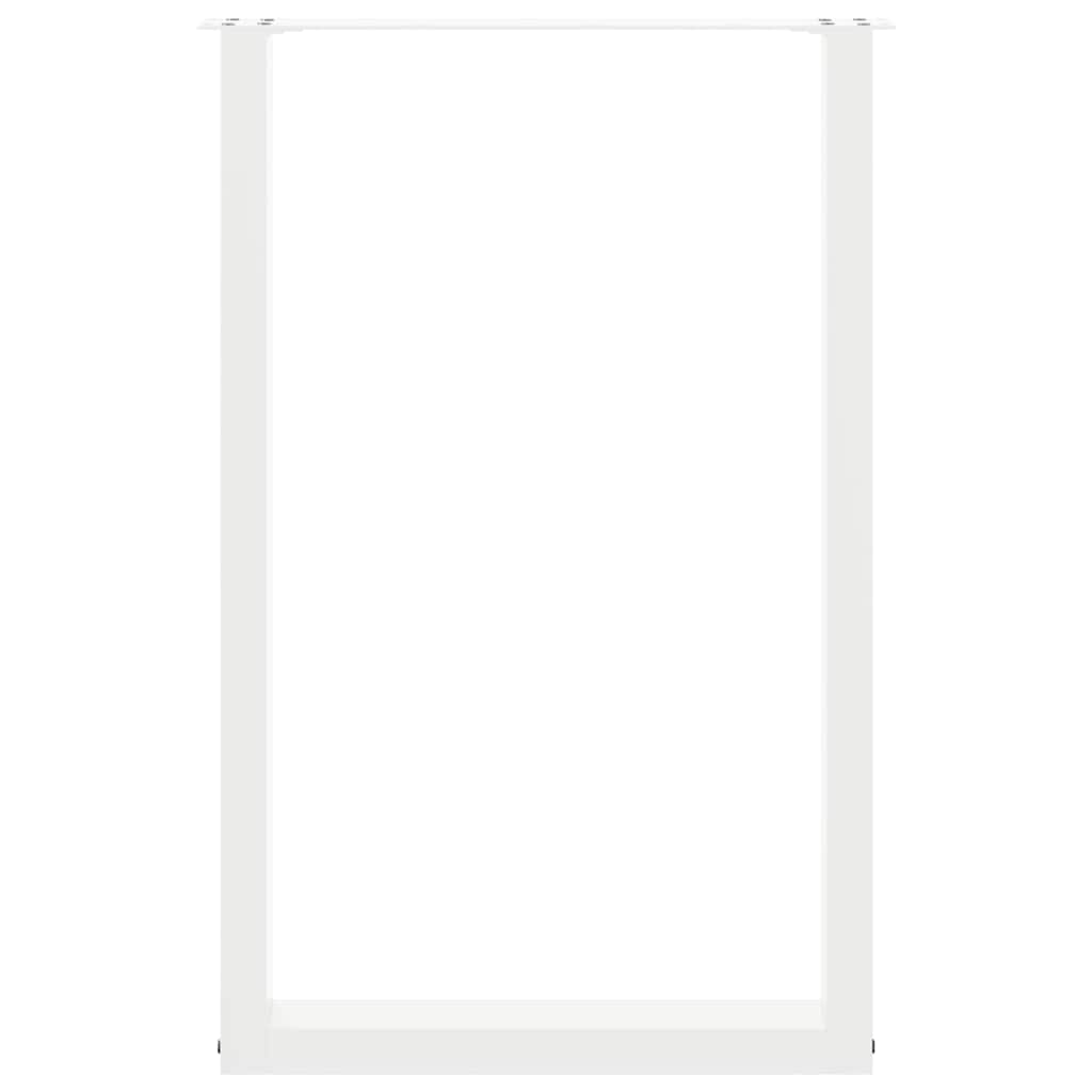 Barbordben U-formet 2 stk hvit 60x(90-91) cm stål
