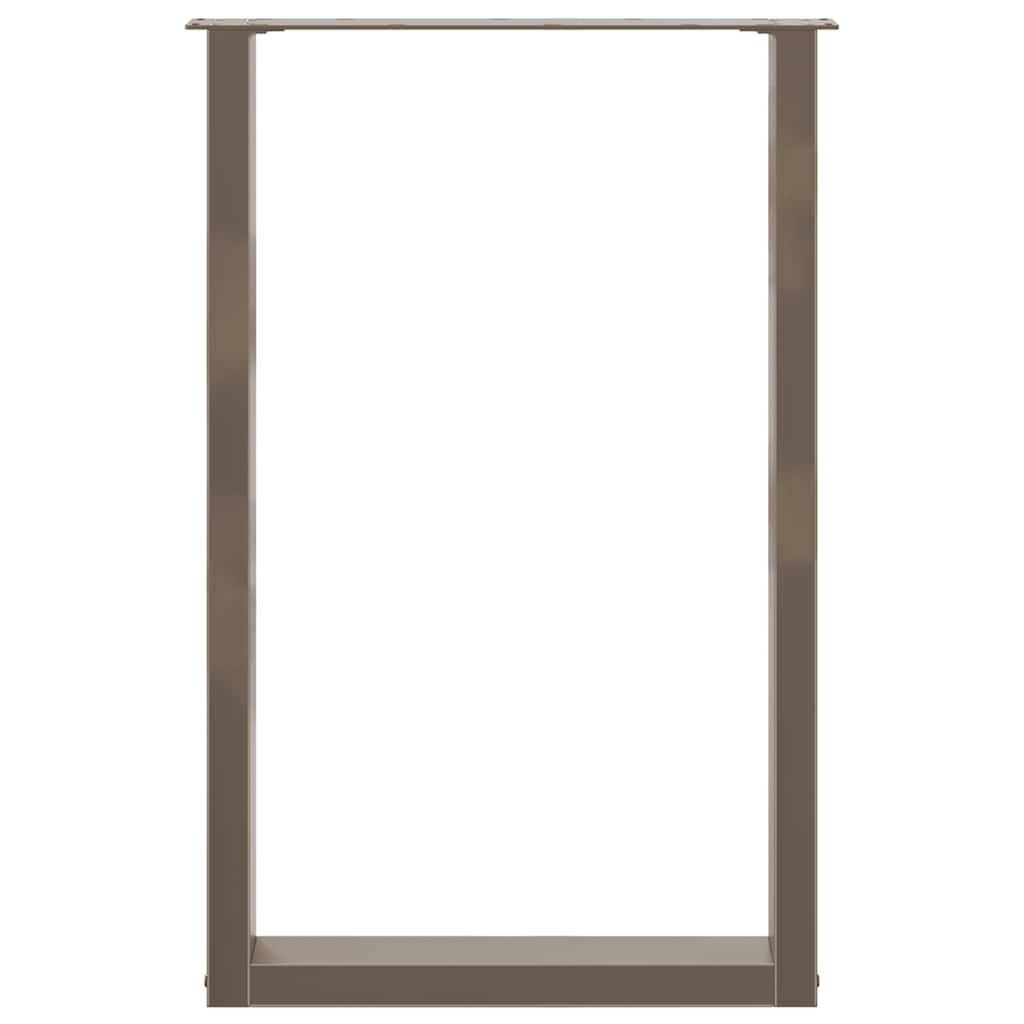 Barbordben U-formet 2 stk naturstål 60x(90-91) cm stål