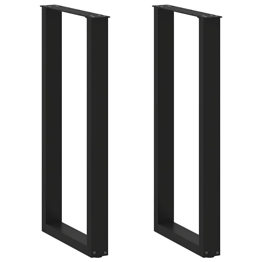 Barbordben U-formet 2 stk svart 40x(100-101) cm stål