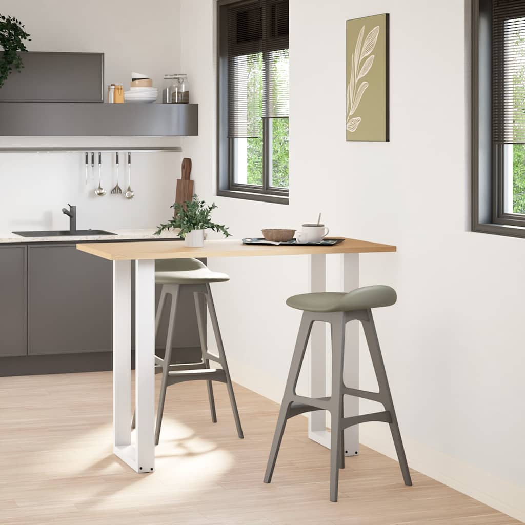 Barbordben U-formet 2 stk hvit 40x(100-101) cm stål