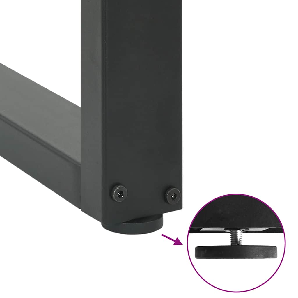 Barbordben U-formet 2 stk antrasitt 40x(100-101) cm stål