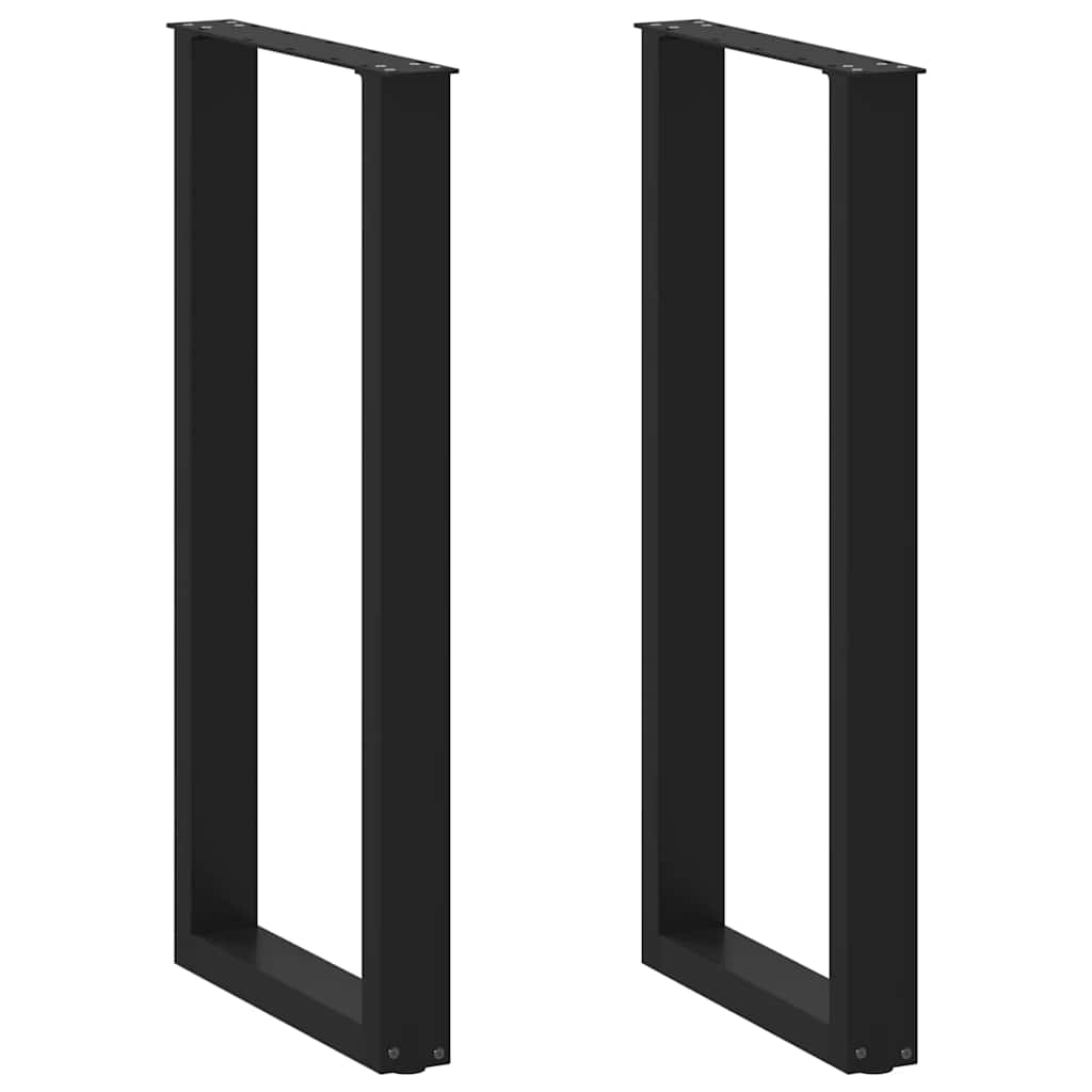 Barbordben U-formet 2 stk svart 50x(100-101) cm stål