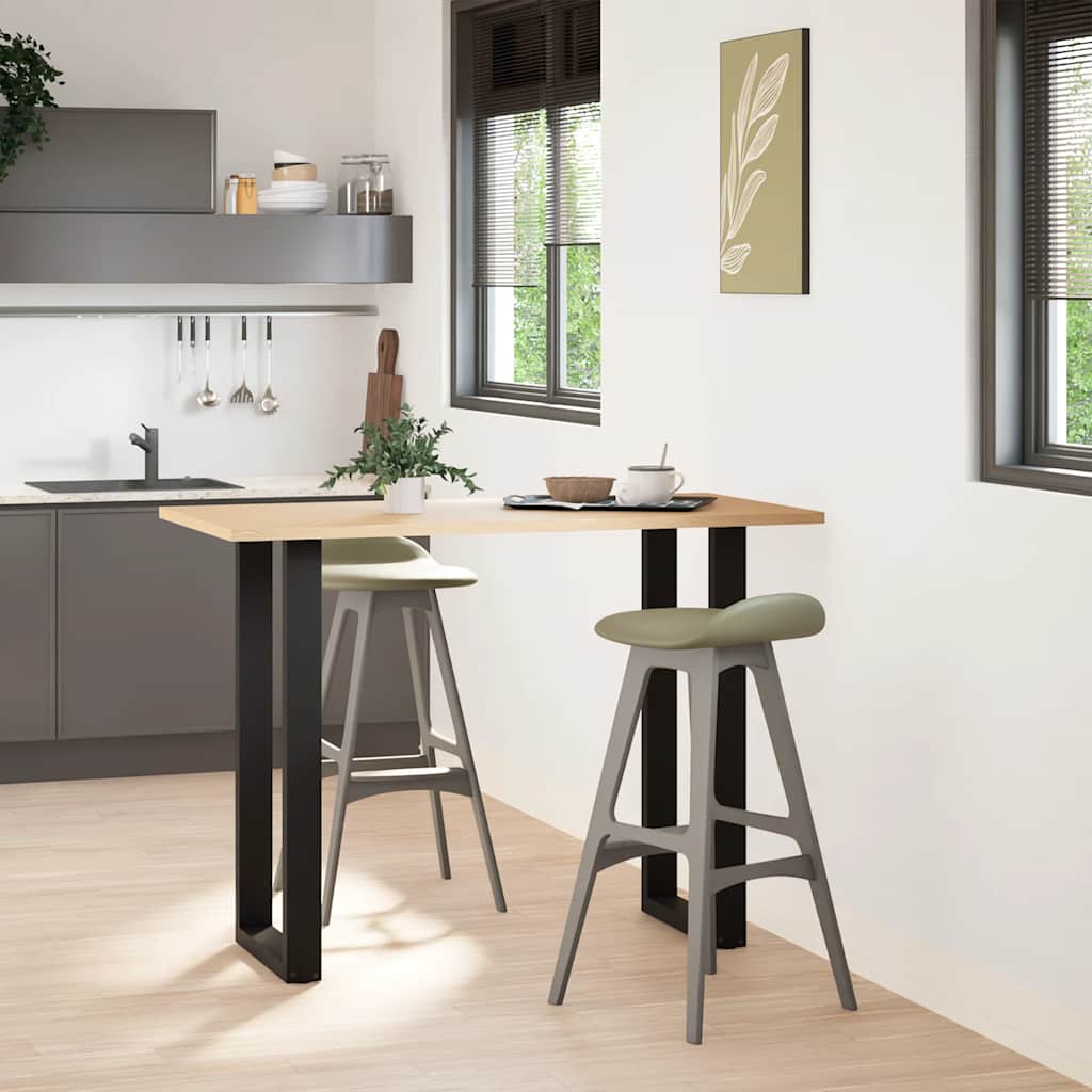 Barbordben U-formet 2 stk svart 50x(100-101) cm stål