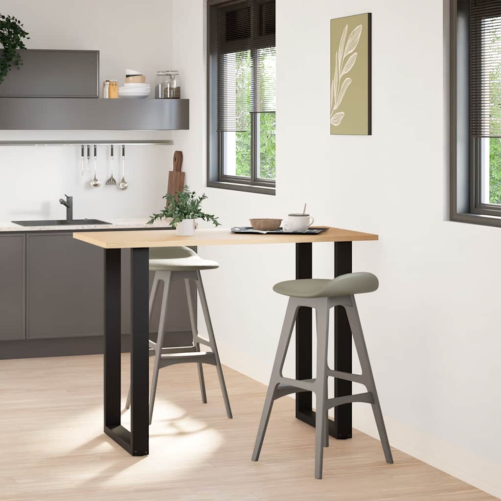 Barbordben U-formet 2 stk svart 60x(100-101) cm stål