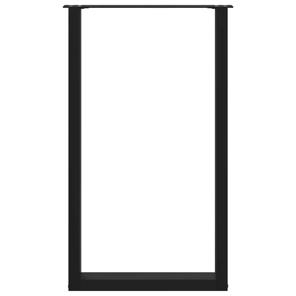 Barbordben U-formet 2 stk svart 60x(100-101) cm stål