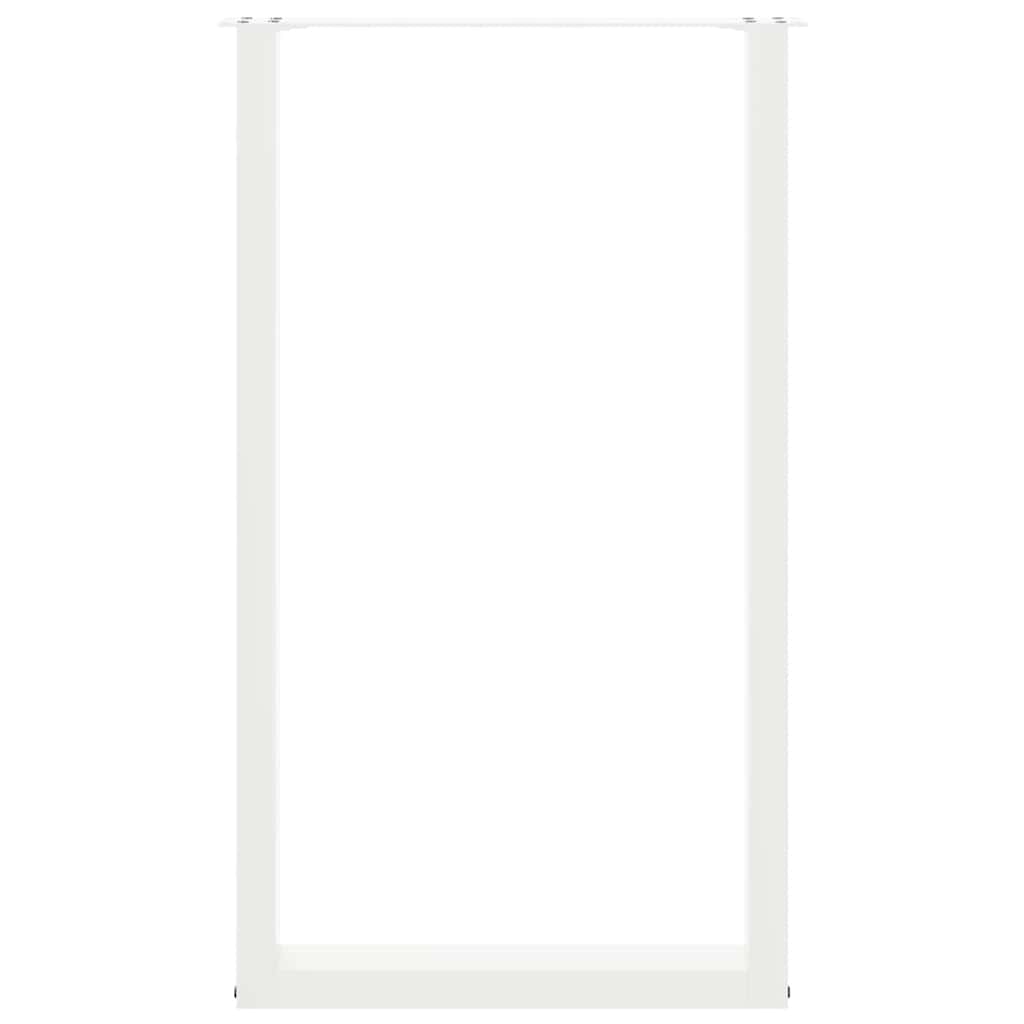 Barbordben U-formet 2 stk hvit 60x(100-101) cm stål