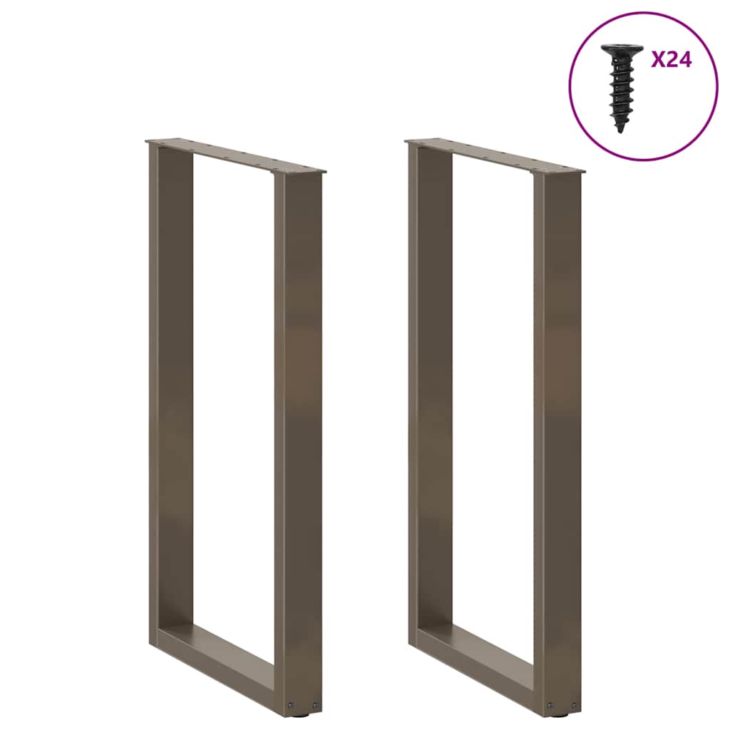 Barbordben U-formet 2 stk naturstål 60 x (100-101) cm stål