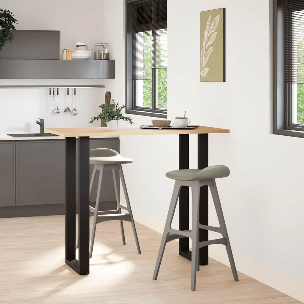 Barbordben U-formet 2 stk svart 40x(110-111) cm stål