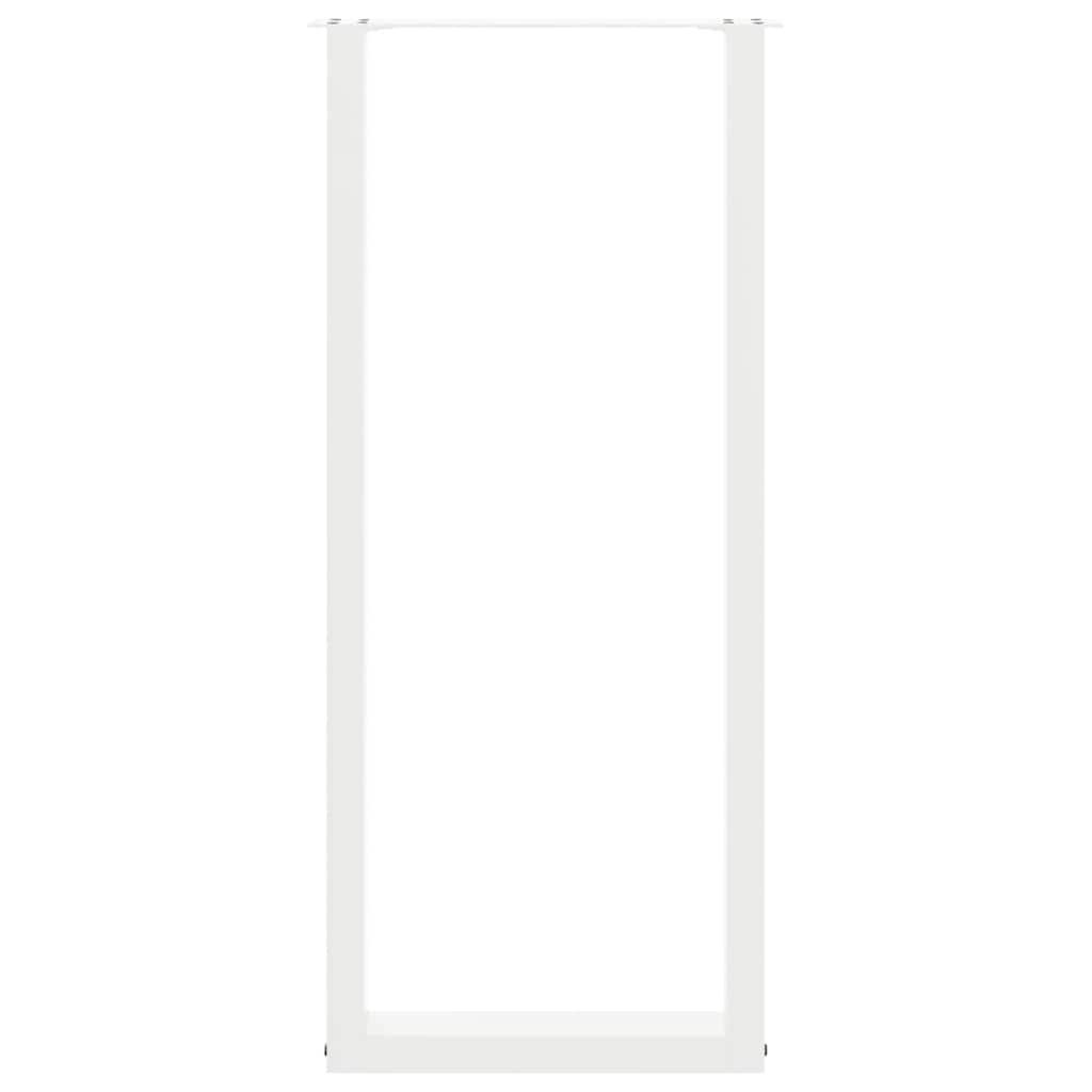 Barbordben U-formet 2 stk hvit 40x(110-111) cm stål