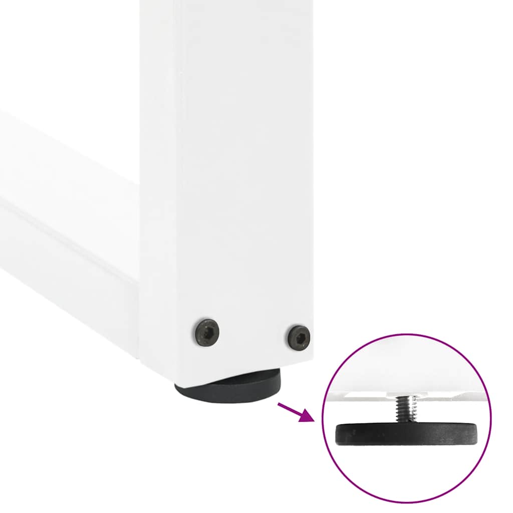 Barbordben U-formet 2 stk hvit 40x(110-111) cm stål