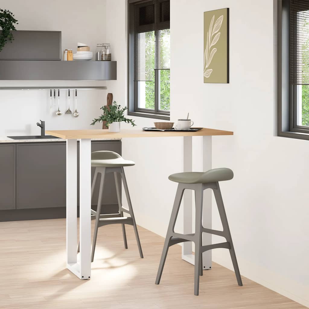 Barbordben U-formet 2 stk hvit 50x(110-111) cm stål