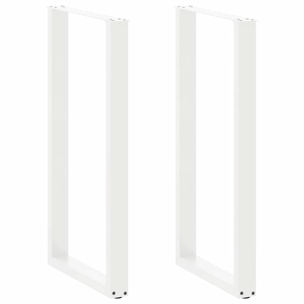 Barbordben U-formet 2 stk hvit 60 x (110-111) cm stål