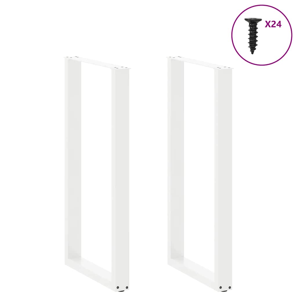 Barbordben U-formet 2 stk hvit 60 x (110-111) cm stål