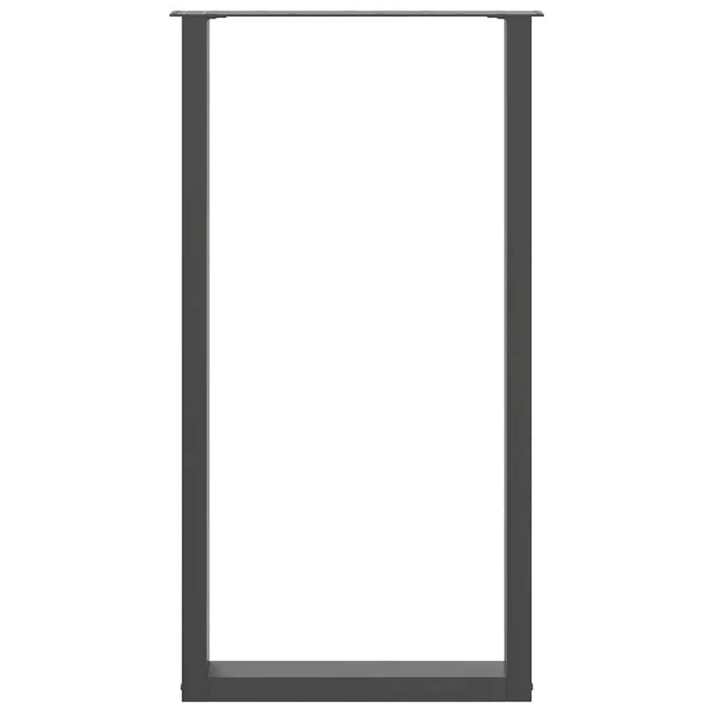Barbordben U-formet 2 stk antrasitt 60x(110-111) cm stål