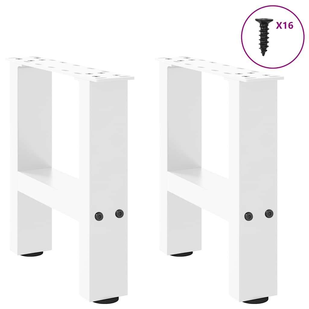 Salongbordben hvite 2 stk 30x(30-31) cm stål