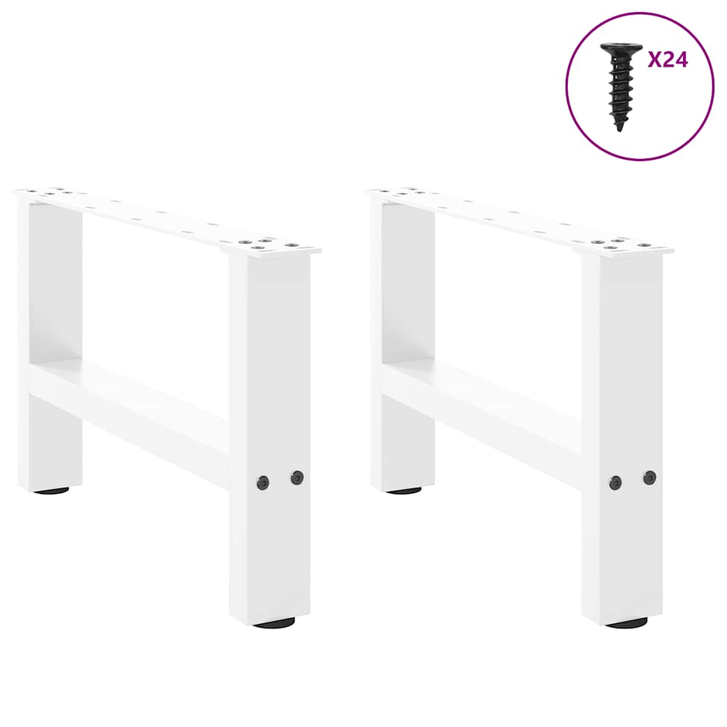 Salongbordben hvite 2 stk 50x(30-31) cm stål