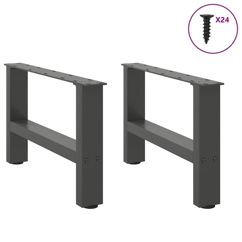 Salongbordben antrasitt 2 stk 50x(30-31) cm stål