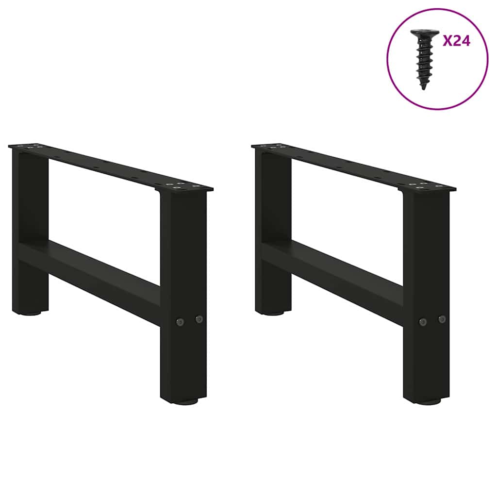 Salongbordben svart 2 stk 60x(30-31) cm stål