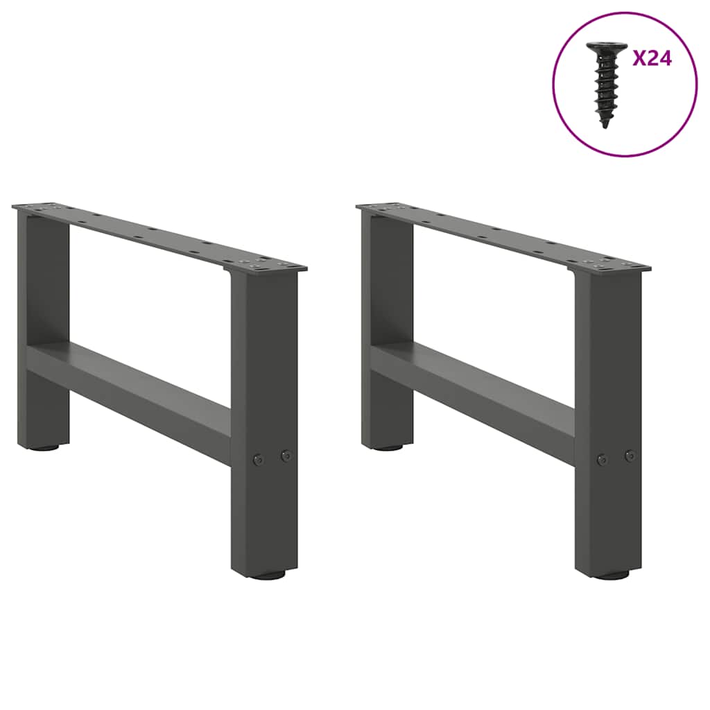 Salongbordben antrasitt 2 stk 60x(30-31) cm stål