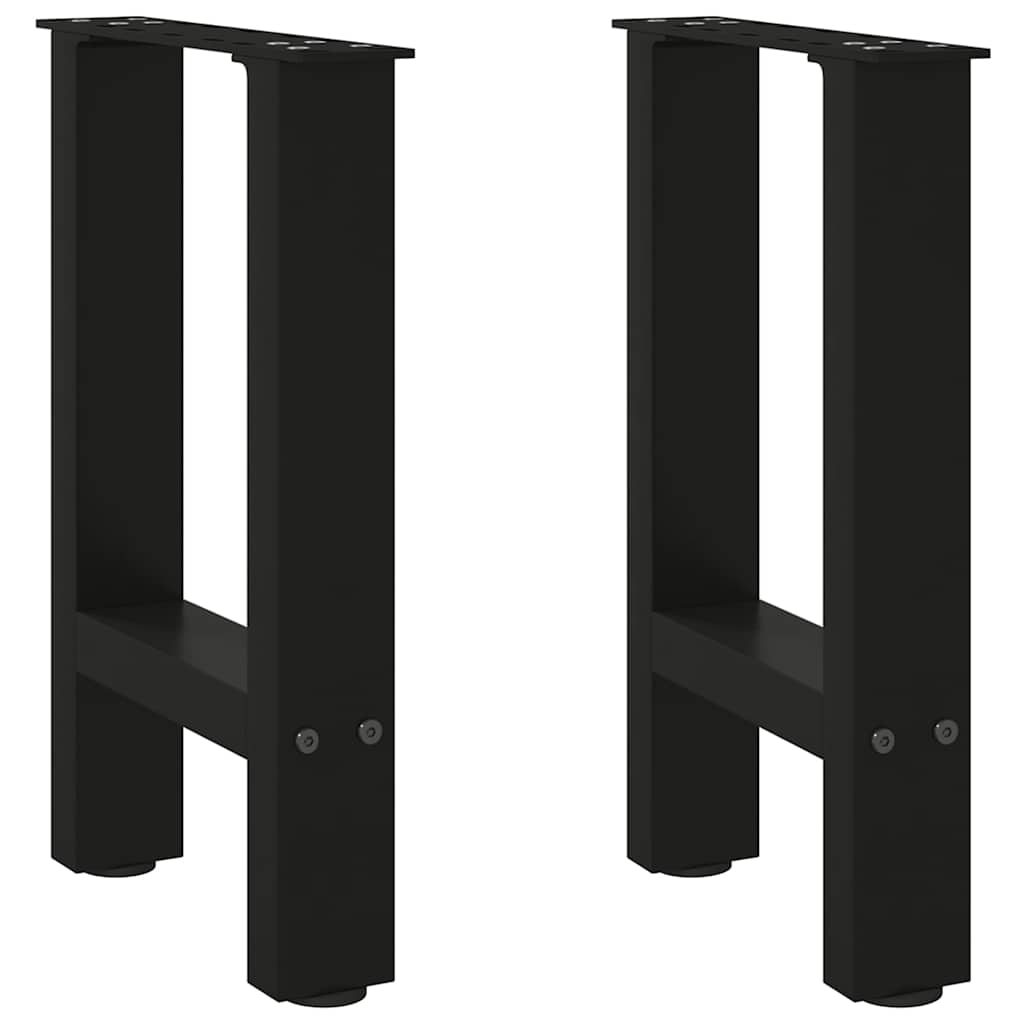 Salongbordben svart 2 stk 38 x (42-43) cm stål