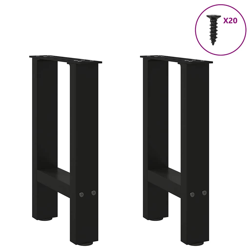 Salongbordben svart 2 stk 38 x (42-43) cm stål