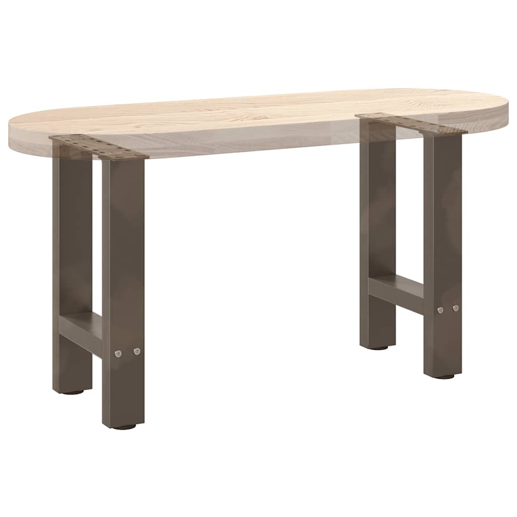 Salongbordben naturstål 2 stk 38 x (42-43) cm stål