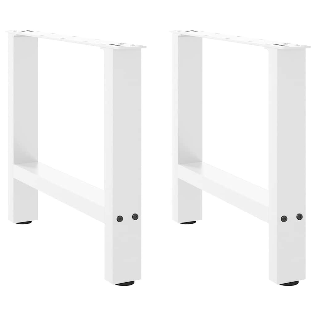 Salongbordben hvite 2 stk 50x(42-43) cm stål