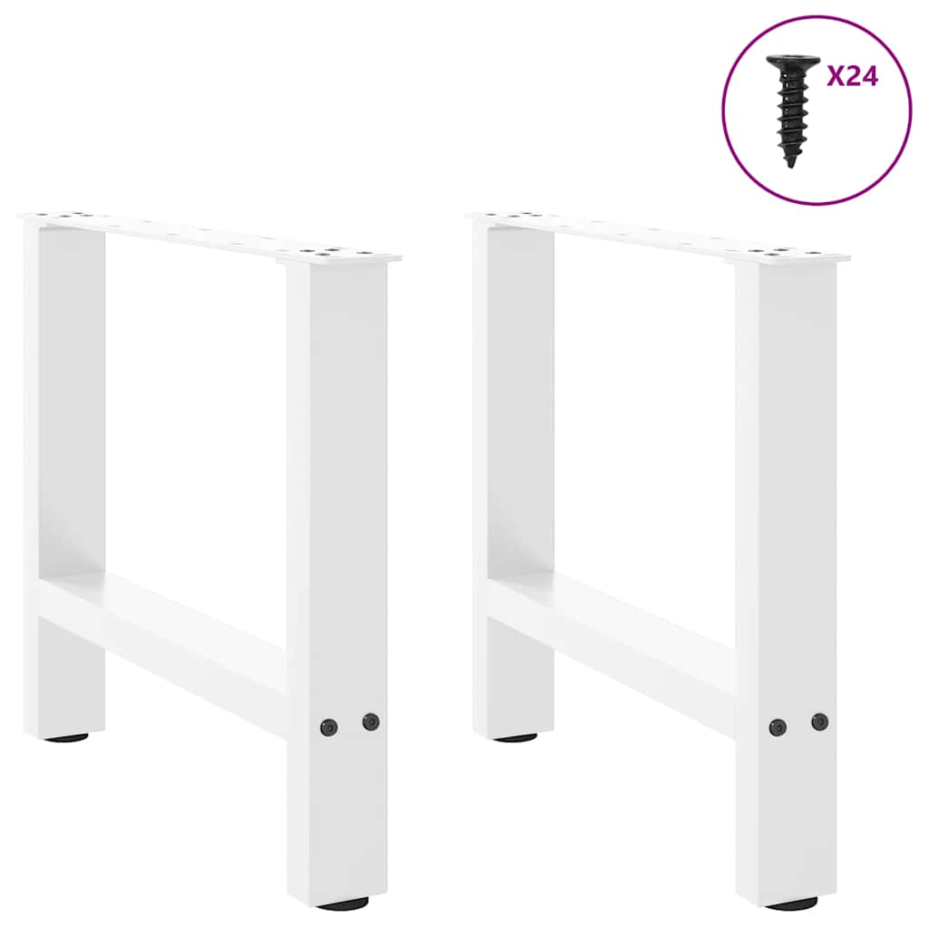 Salongbordben hvite 2 stk 50x(42-43) cm stål