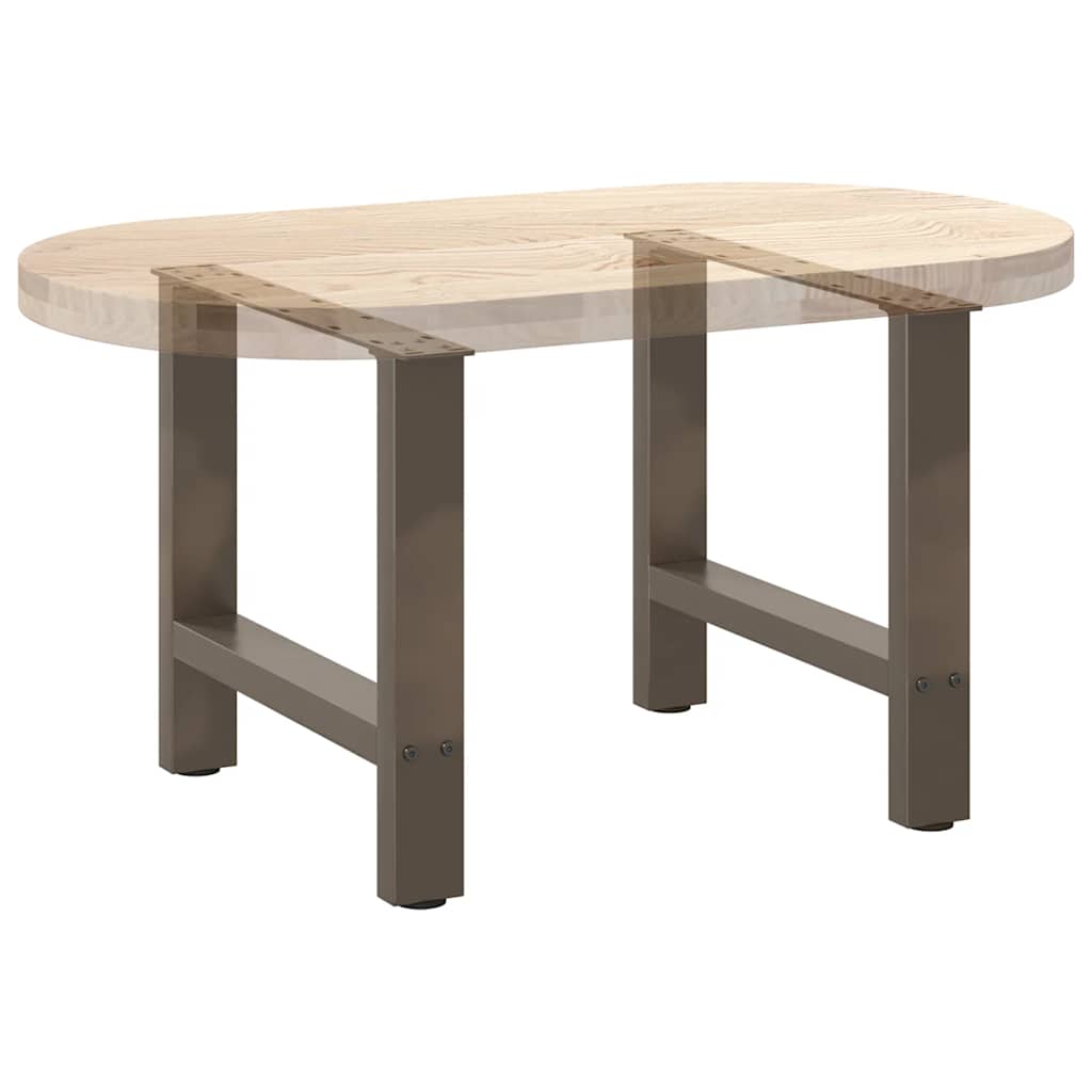 Salongbordben naturstål 2 stk 50x(42-43) cm stål