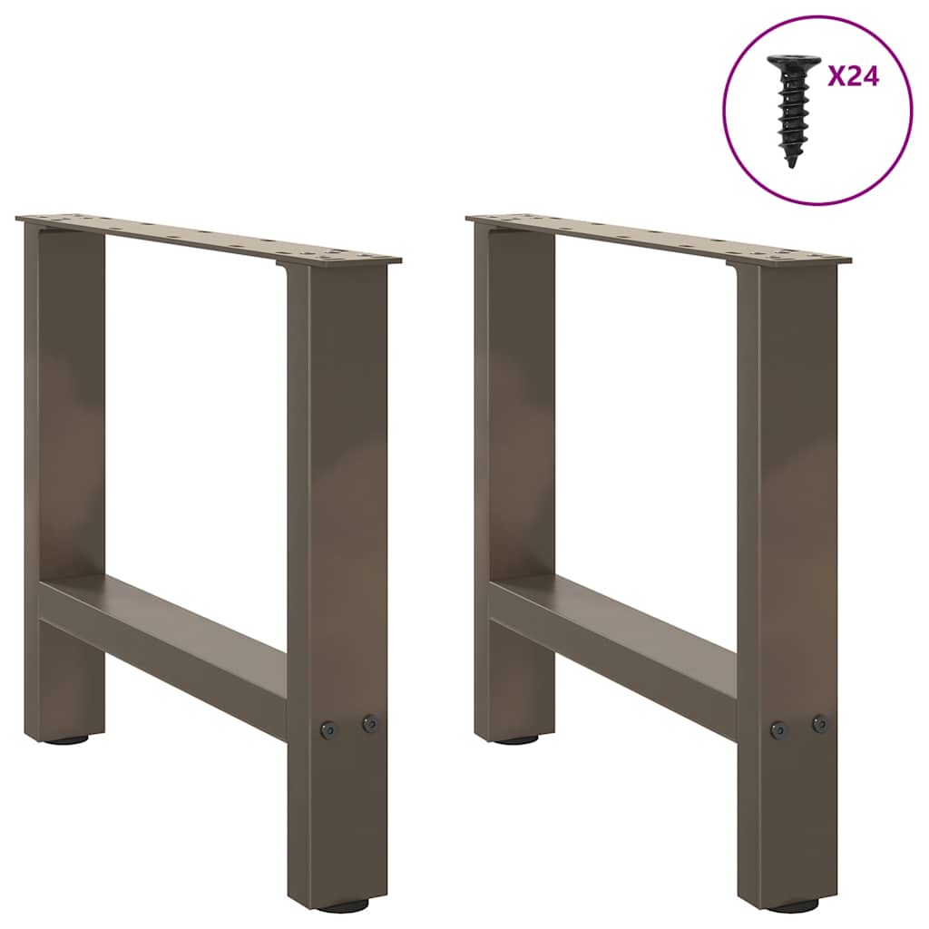 Salongbordben naturstål 2 stk 60x(42-43) cm stål