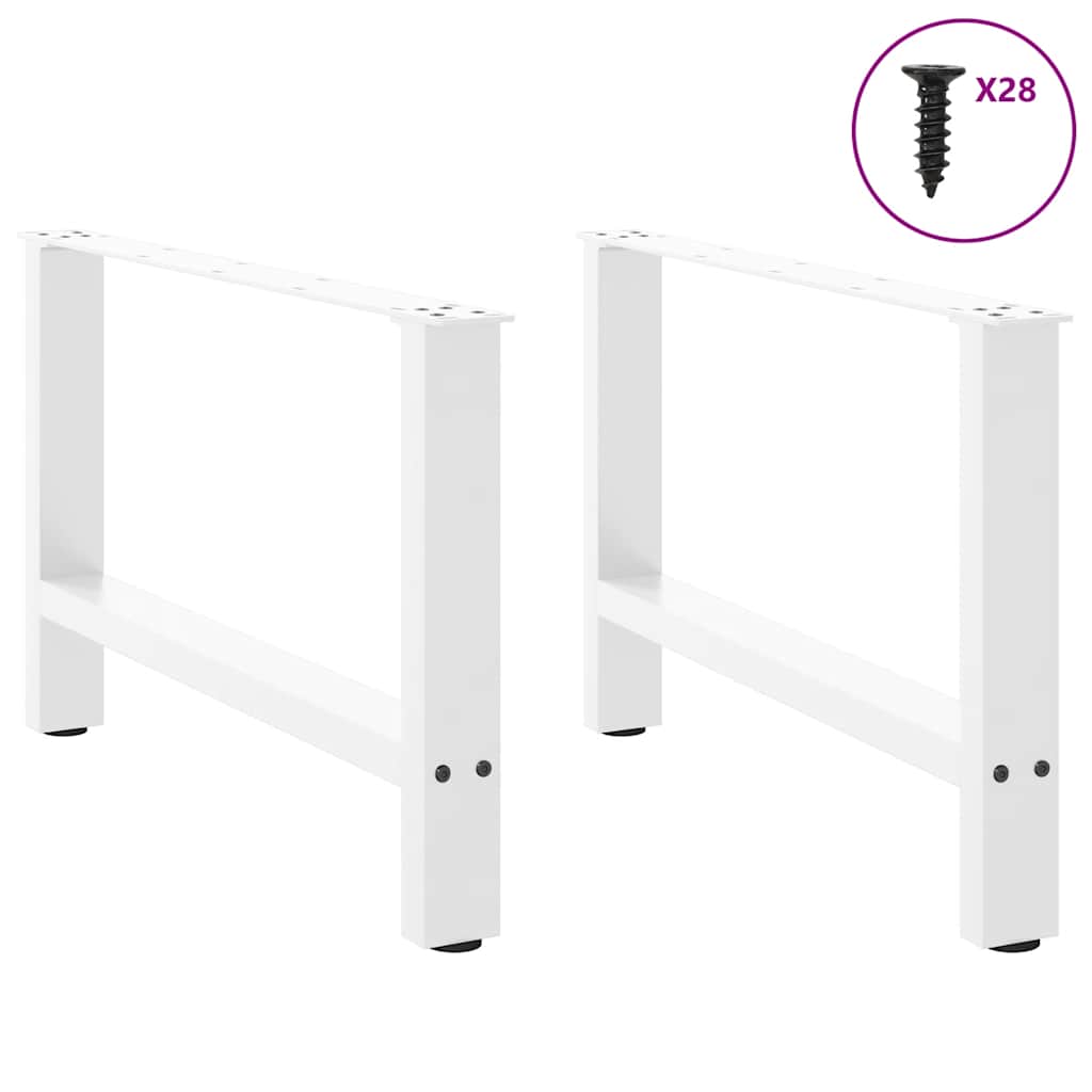 Salongbordben hvite 2 stk 70x(42-43) cm stål