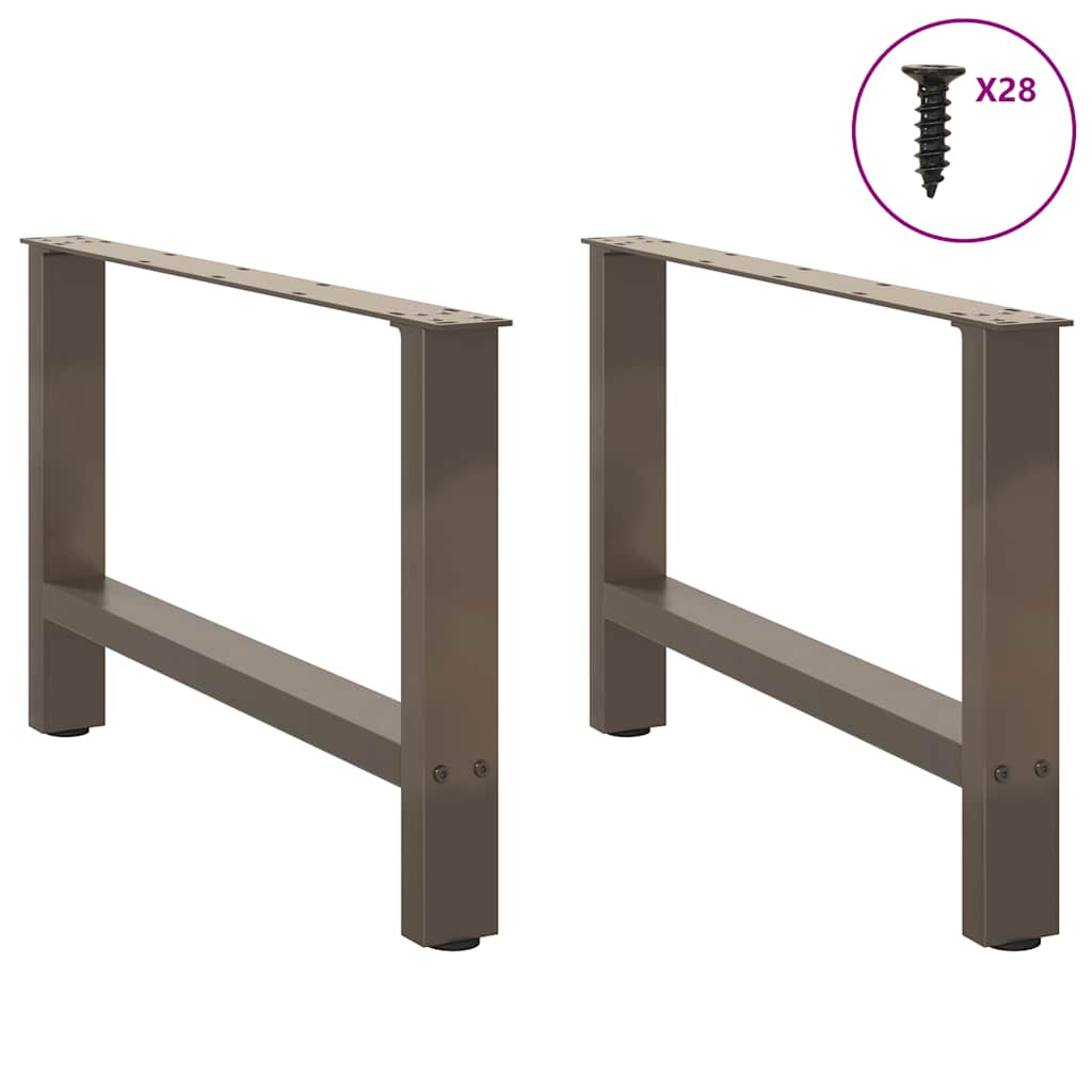 Salongbordben naturstål 2 stk 70x(42-43) cm stål