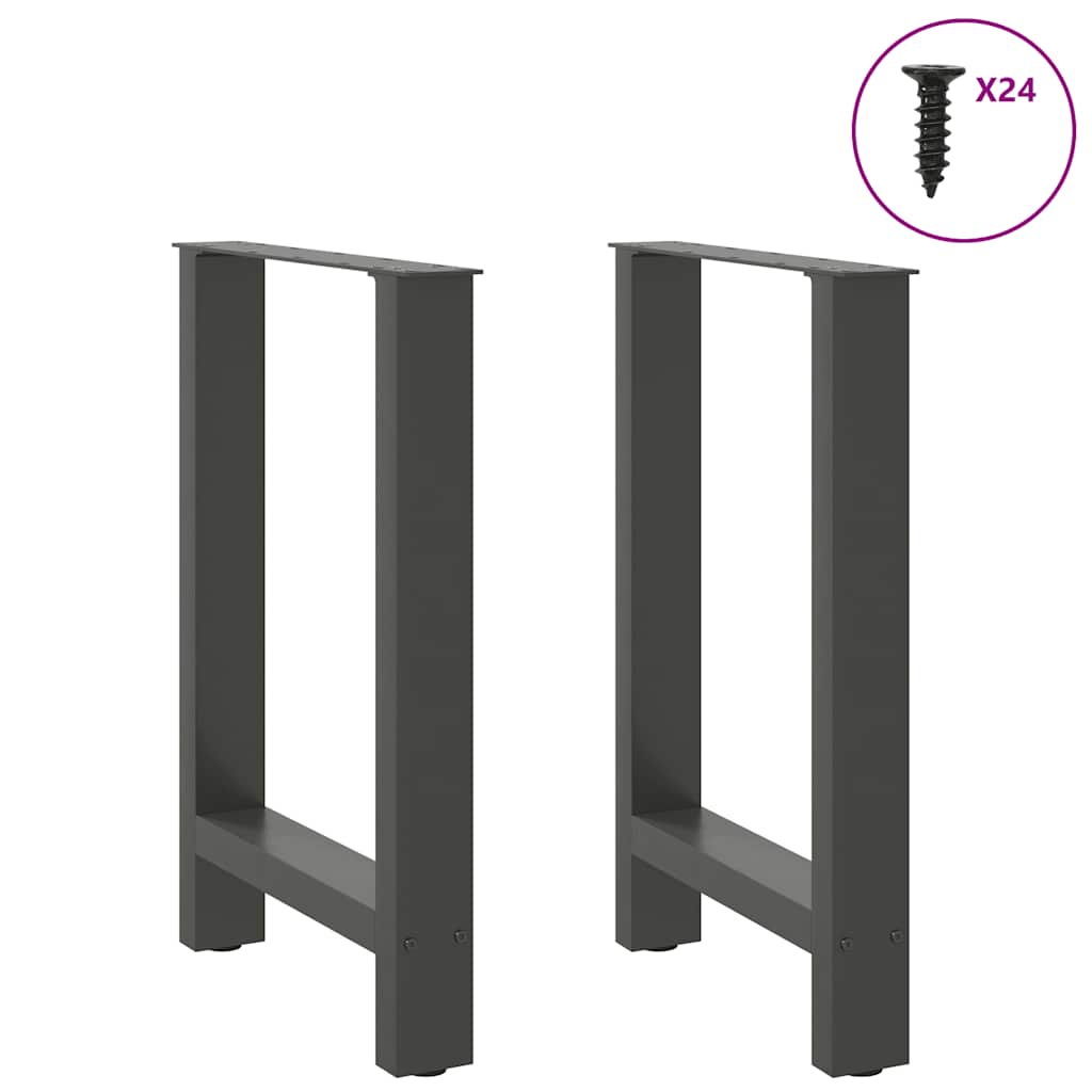 Spisebordben naturstål 2 stk 50x(72-73) cm stål