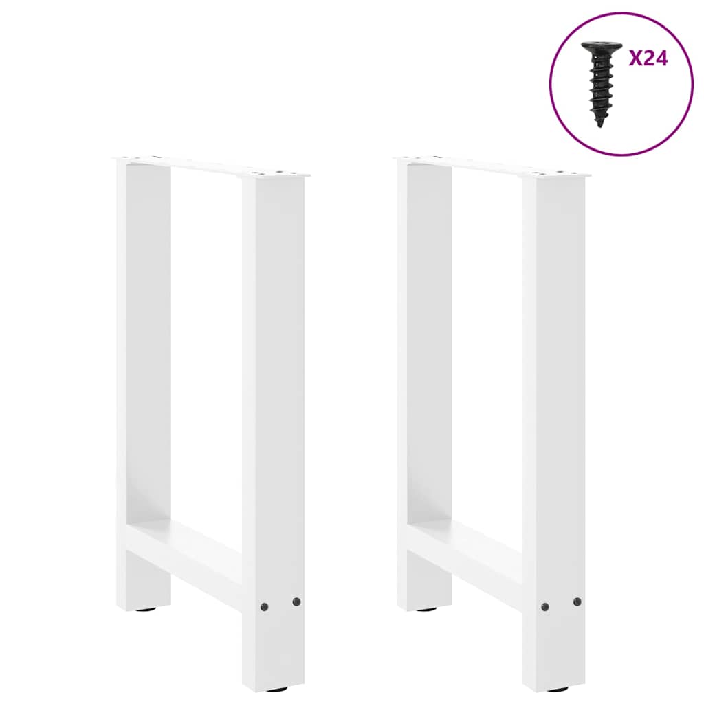 Spisebordben hvite 2 stk 60x(72-73) cm stål